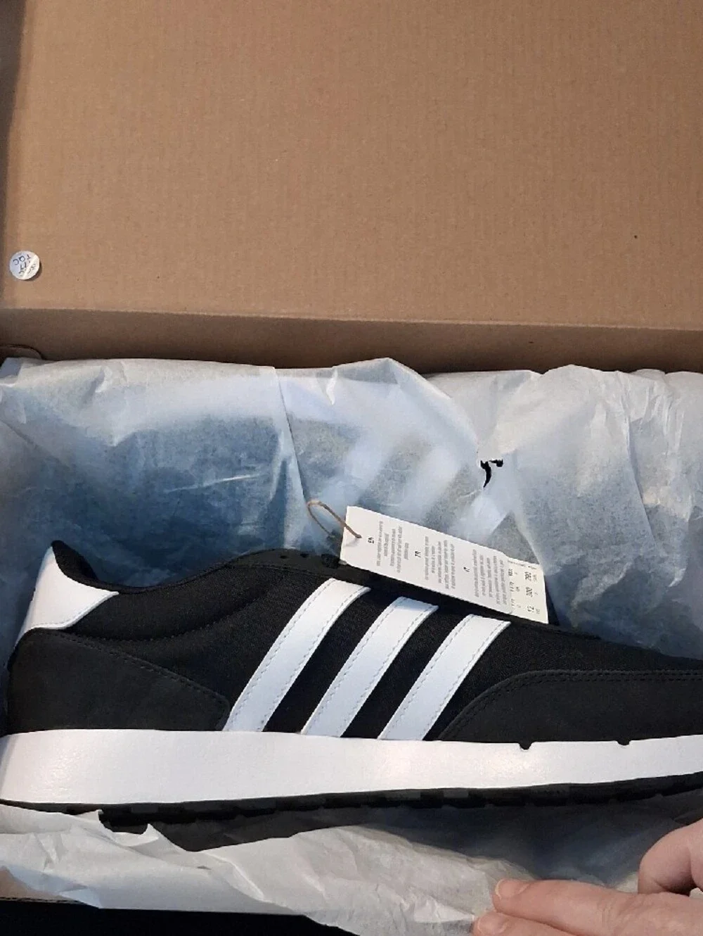 Adidas Run 60s 2.0 Black and White Men's Retro Runner Sneakers Sz 12 New In Box